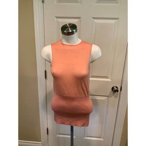 BALENCIAGA Coral 100% Cashmere Crewneck Sweater Shell, Size 4 (US), 38 (IT)